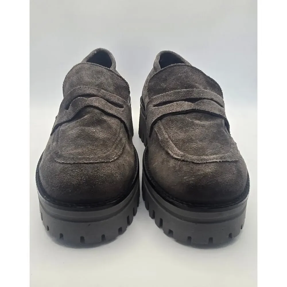 Gianluca Pisati Grey Suede Ladies's Slip on Loafers Size 40 - US Size 9.5